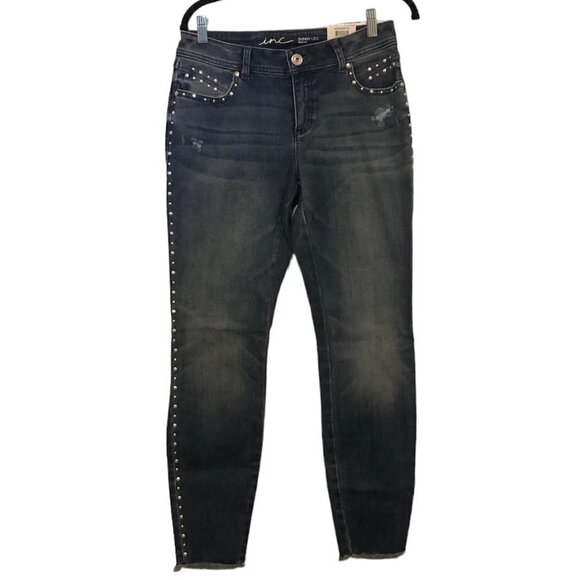 NWT INC Jeans Women's Size 6 Blue Studded Curvy Fit Skinny Leg Starstruck Wash - Picture 12 of 12